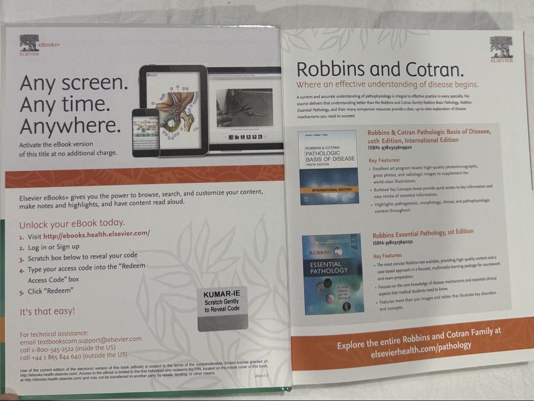 Robbins & Kumar Basic Pathology 11th Edition International Edition (Category: Textbooks) located in Mandaluyong City. Submitted by randomitems3 (Listing ID 1454751532, Image 3). Description: - Robbins & Kumar Basic Pathology, Eleventh Edition (International Edition) - Includes both print and ebook access - Covers essential pathology concepts - Features updated clinical topics - High-quality images included - Comes with a rapid review section - An