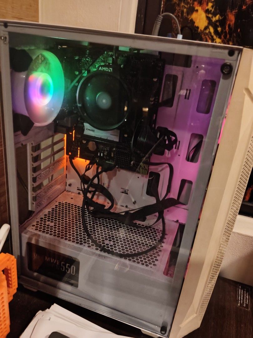 Ryzen 5 KEYTECH White ATX PC Case with RGB Fans, Computers & Tech ...