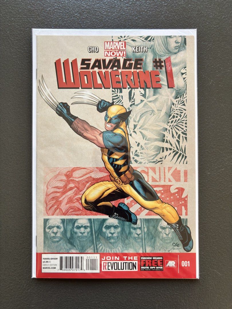 Savage Wolverine #1 (2013) (Category: Comics & Manga) located in Naga. Submitted by dearyesteryear (Listing ID 1454802987, Image 2). Description: FOR SALE: Savage Wolverine #1 (2013) Message me if you’re interested in this one or have a reasonable offer. I’d be happy to help. CLEAN, collector-owned copy. Bagged & boarded since acquisition. The debut issue of Marvel’s Savage Wolverine, written and illustrated by Frank Cho, launching a Savage Land 