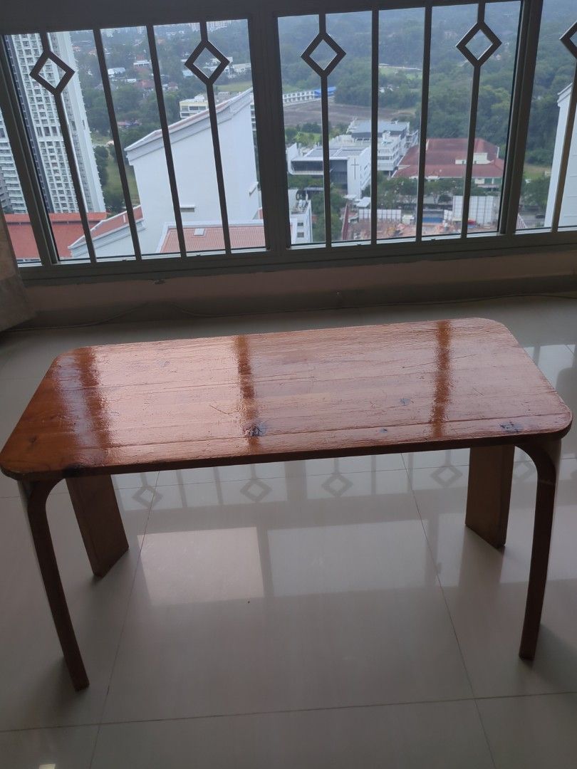 Solid pinewood small table (Category: Tables & Sets) located in Singapore. Submitted by bloomings (Listing ID 1454863117, Image 1). Description: 31" X 14.5" X 18.5" (Height) Good quality and sturdy .