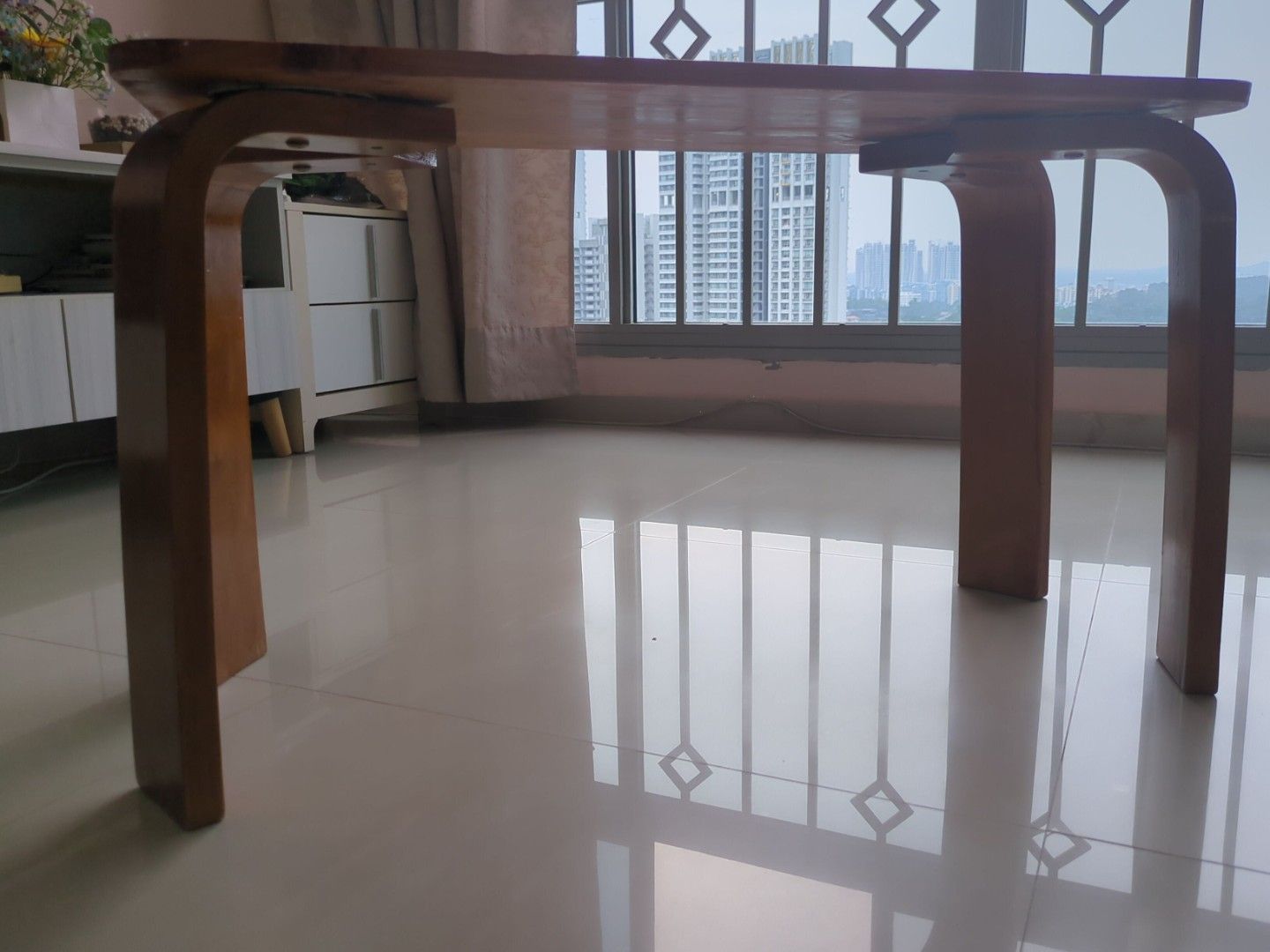 Solid pinewood small table (Category: Tables & Sets) located in Singapore. Submitted by bloomings (Listing ID 1454863117, Image 3). Description: 31" X 14.5" X 18.5" (Height) Good quality and sturdy .