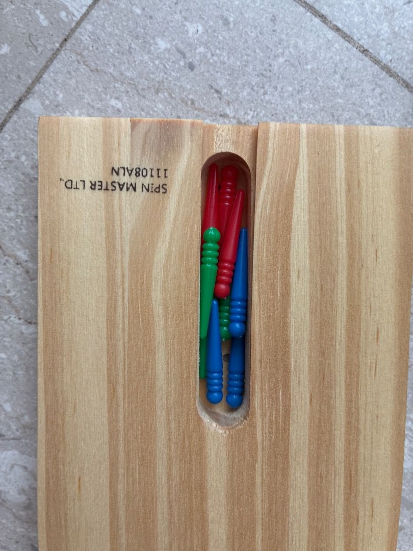 Solid wood cribbage (Category: Board Games & Puzzles) located in Singapore. Submitted by sq19876 (Listing ID 1454854367, Image 3). Description: Solid wood cribbage. Never played. Note- playing card box is ripped. No damage to cards. .