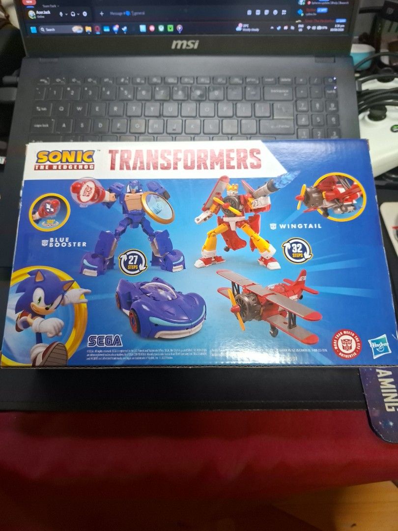 Sonic the Hedgehog x Transformers Collaboration Sonic and Tails 2pack (Category: Figurines & Statues) located in Mandaluyong City. Submitted by acerjack (Listing ID 1454801418, Image 2). Description: - Sonic the Hedgehog x Transformers action figures - Box includes text and details, with a visible price tag on top - Perfect collectible for fans of both Sonic and Transformers franchises -Fully sealed, never opened.