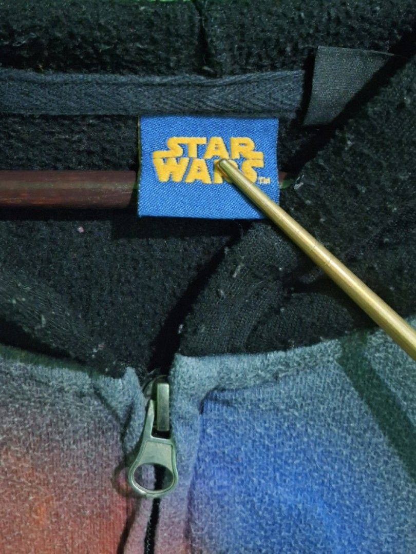 Star Wars Multiple Character Print Jacket, Large (Category: Hoodies) located in Manila. Submitted by darth3pter (Listing ID 1454906664, Image 3). Description: Actual dimes: 25x30 Lrg on tag Issues: multiple lints, stains Good Condition.