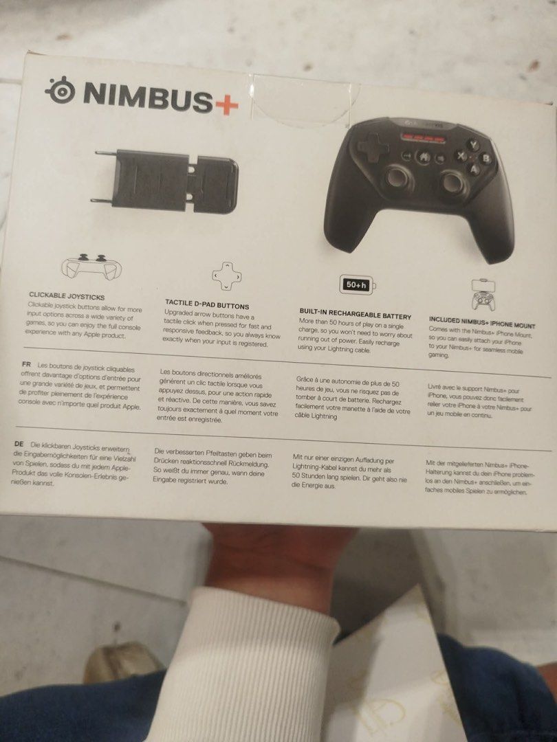 SteelSeries Nimbus+ Wireless Gaming Controller for iPhone/iPad (Category: Controllers) located in Manila. Submitted by gaby_gambe (Listing ID 1454825103, Image 2). Description: ‼️LISTING FOR A FRIEND‼️ NEVER OPENED, Retails for ₱4,500 His contact no.: 0919 428 1793 Negotiable, LOWBALLERS DNI!!! - SteelSeries Nimbus+ wireless gaming controller - Compatible with iPhone, iPad, and Mac - Clickable joysticks and tactile D-pad buttons - Built-in rechar