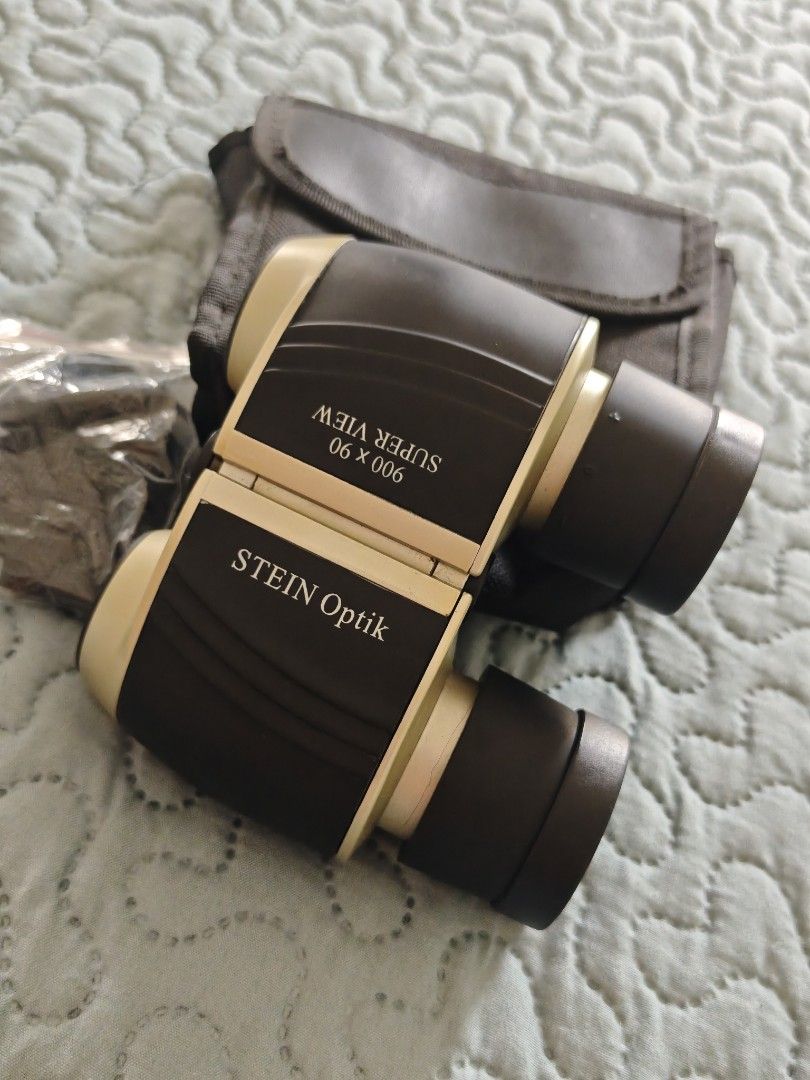STEIN Optik 900 x 90 Super View Binoculars with Pouch (Category: Hiking & Camping) located in Bacolod City. Submitted by mrblueyes1 (Listing ID 1454762507, Image 1). Description: - STEIN Optik 900x90 Super View Binoculars - Clear Lenses - Ideal for Bird Watching & Outdoor Activities - Compact and Portable Design - Includes Black Carrying Pouch I bought these binoculars several years ago, iv only ever used the a few times, sat in the draw, time fo