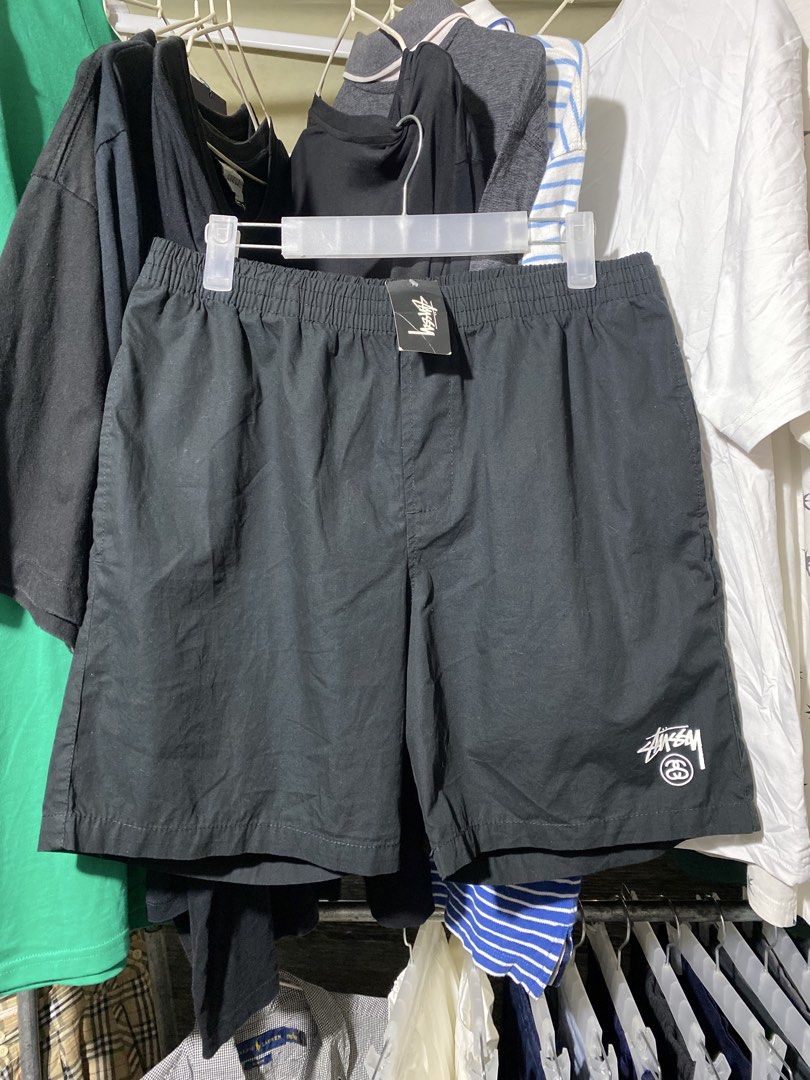 Stussy Script shorts (Category: Swim Trunks & Board Shorts) located in Manila. Submitted by why_notph (Listing ID 1454757798, Image 1). Description: Brand new with tags Above the knee No issue Dimensions : Waistline - 28-30 stretchable Length : 16.