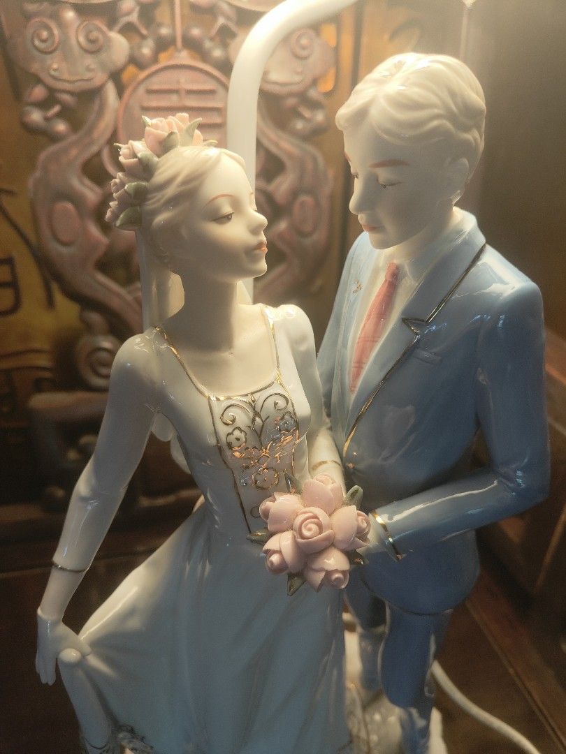 Table lamp (Category: Coffee & Tea Tableware) located in Singapore. Submitted by mystichorse.56878a (Listing ID 1454815439, Image 3). Description: Table Lamps – Ceramic Bride & Groom / Classic Style Two table lamps available: • Ceramic Bride & Groom Lamp – S$30 • Classic Table Lamp – S$20 Suitable for bedside table, side table or home décor. Can sell separately..