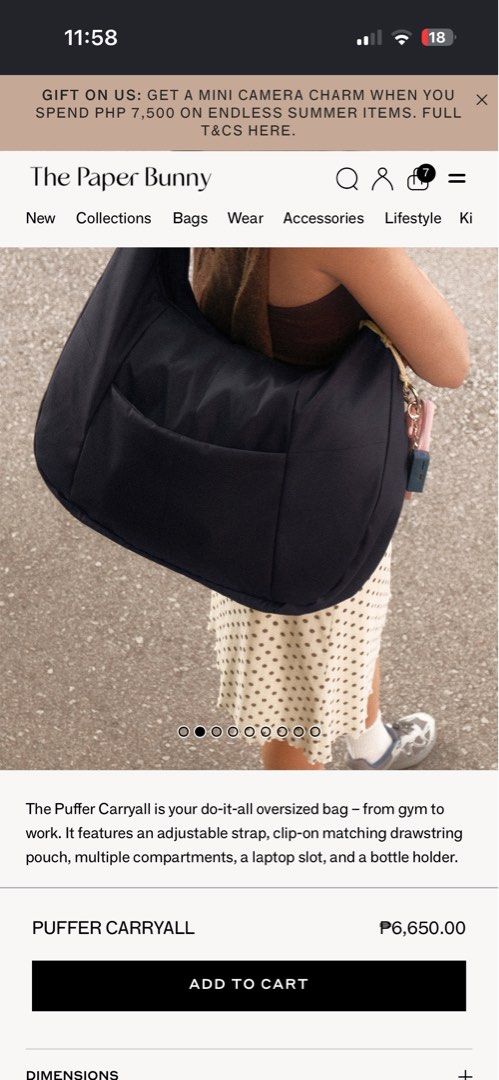 The Paper Bunny Puffer Carryall Black (Category: Tote Bags) located in Binan City. Submitted by kpreloved___ (Listing ID 1454785981, Image 3). Description: Bought for 6690 Brand new - Oversized black puffer carryall from The Paper Bunny - Ideal for gym-to-work transitions - Adjustable strap for comfortable carrying - Includes a clip-on drawstring pouch - Multiple interior compartments - Dedicated laptop slot - Built-in bottle holder - Brand new, 