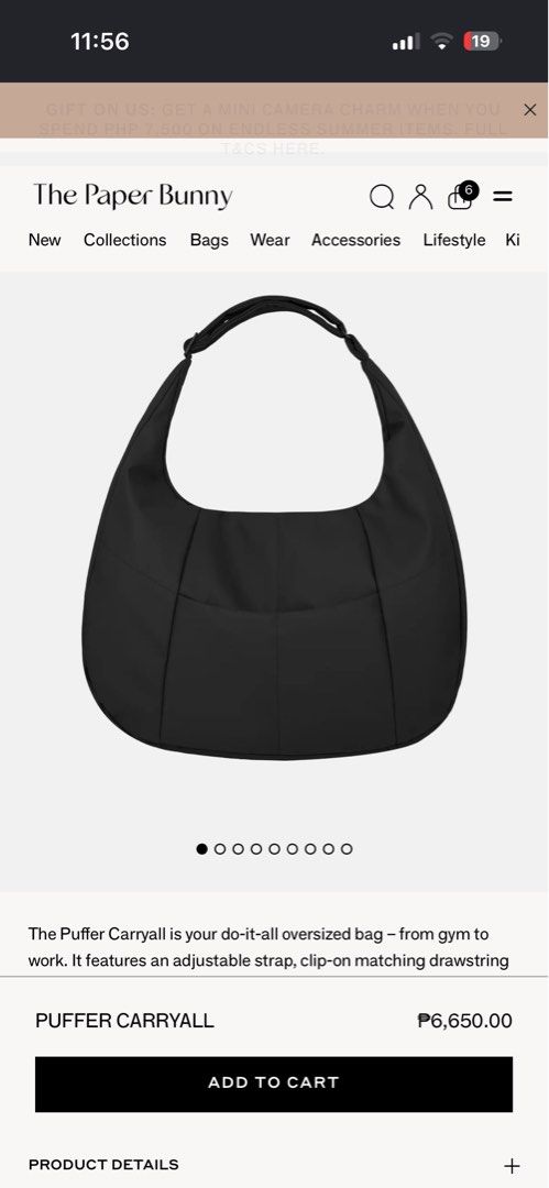 The Paper Bunny Puffer Carryall Black (Category: Tote Bags) located in Binan City. Submitted by kpreloved___ (Listing ID 1454785981, Image 2). Description: Bought for 6690 Brand new - Oversized black puffer carryall from The Paper Bunny - Ideal for gym-to-work transitions - Adjustable strap for comfortable carrying - Includes a clip-on drawstring pouch - Multiple interior compartments - Dedicated laptop slot - Built-in bottle holder - Brand new, 