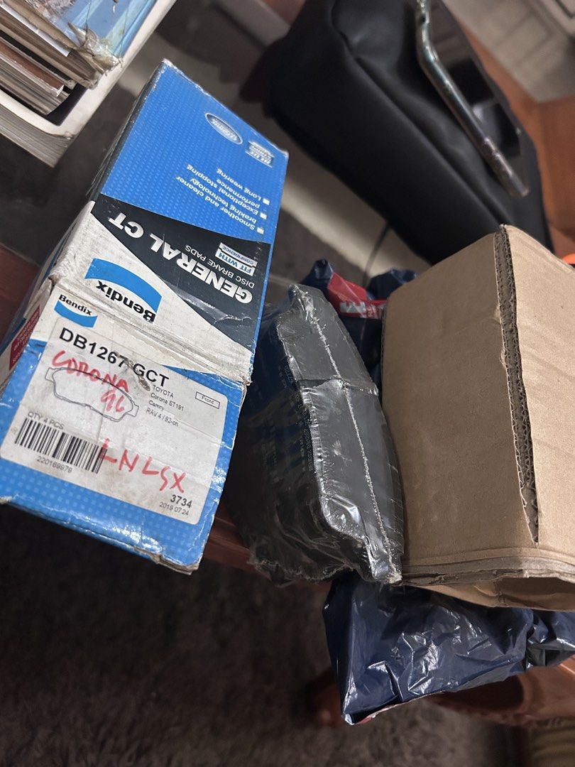 Toyota Camry 1998 front brake pads (Category: Steering, Brakes, Control Parts and Accessories) located in Quezon City. Submitted by kuruma_13 (Listing ID 1454887072, Image 2). Description: Brand new bendix brake pads for Toyota Camry, corona and Rav 4. Pls check the photos.