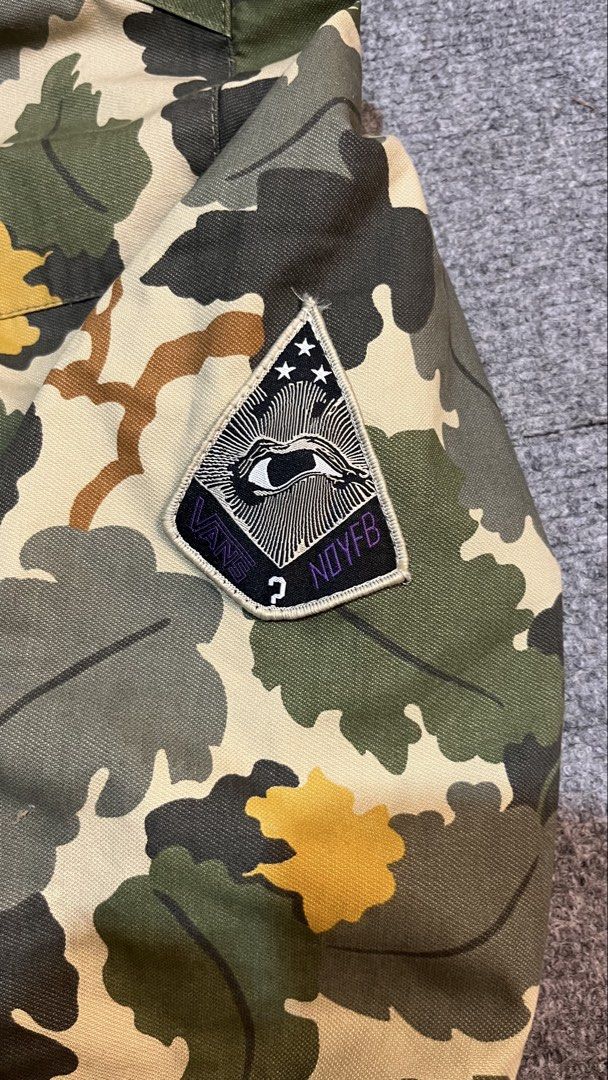 VANZ (Category: Coats, Jackets and Outerwear) located in Puerto Princesa. Submitted by jmanza13 (Listing ID 1454889963, Image 3). Description: VANS Vault Mitchell Camo Field Jacket - NOYFB “none of your fuckin* business” Excellent condition Small on tag 20.5x25 No issues.