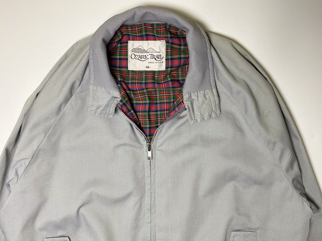 Vintage Ozark Trail Harrington Jacket Baracuta Alternative (Category: Coats, Jackets and Outerwear) located in Bago City. Submitted by johnpaul_gidlayan (Listing ID 1454829307, Image 3). Description: Vintage Ozark Trail Harrington Jacket Made in USA (Baracuta Alternative) Item Details Size: Medium Dimension: 21.5x24.5 Sleeves: Neck to wrist (31) Shoulder: Estimated 17.5-18.5 Condition: Excellent conditon (needwash) Color Rate: 9.5/10 Flaws: Dirt 