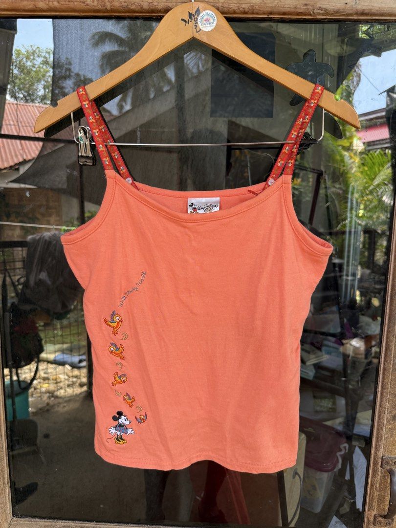 Y2K WALT DISNEY WORLD tanktop (Category: Sleeveless) located in Manolo Fortich. Submitted by thriftacktoe34 (Listing ID 1454789630, Image 1). Description: Excellent condition Adjustable strap Color rate 9/10 Size Medium Dimes W16 x L21 Issue: minimal brown stain barely noticeable FREE shippinf fee.