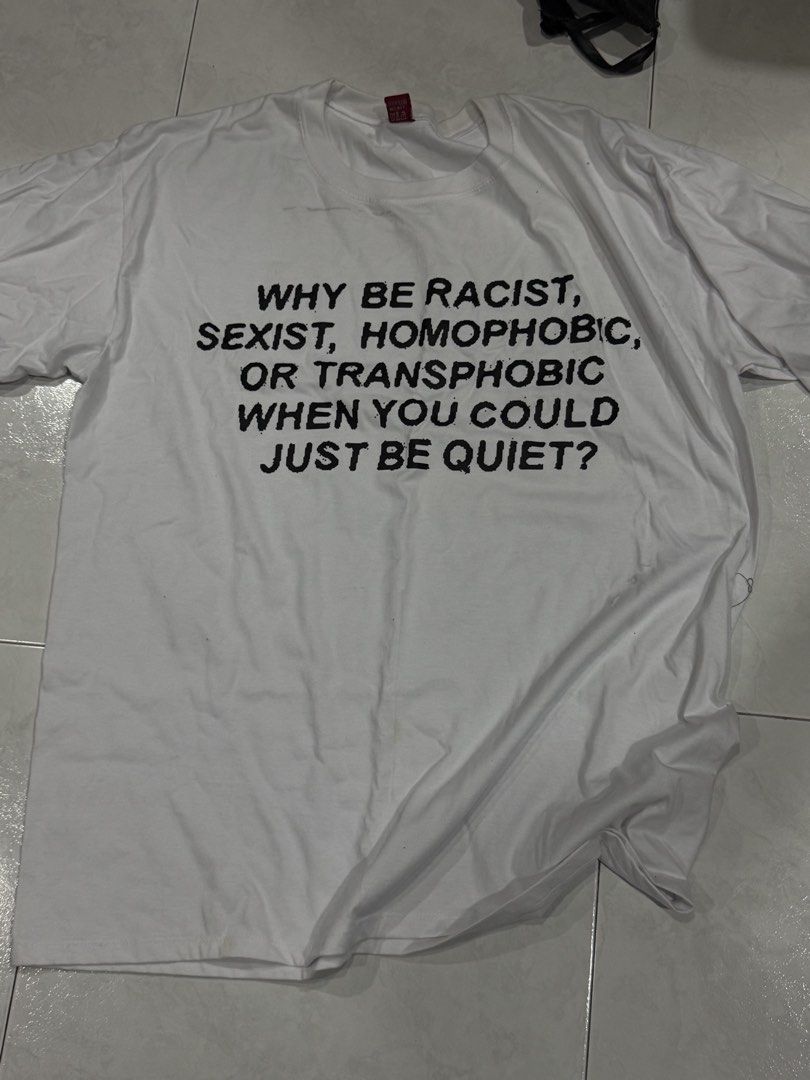 why be racist? basic graphic tee (Category: Tshirts & Polo Shirts) located in Singapore. Submitted by allthereboi (Listing ID 1454948503, Image 1). Description: .