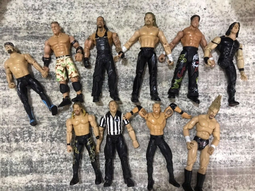WWE Wrestling Action Figures (Category: Action & Battle Toys) located in Binan City. Submitted by jenkinabad (Listing ID 1454850803, Image 1). Description: 500 to 900 each My collection Or pm me clickandconsole fb page Collection of WWE wrestling action figures Biñan laguna.