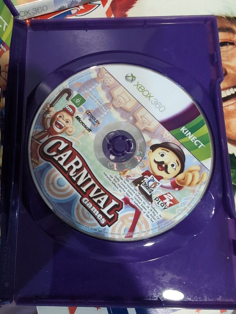 Xbox 360 Kinect Carnival Games Action! 2K Play (Category: Xbox) located in Silang. Submitted by akalcol (Listing ID 1454850220, Image 2). Description: - Xbox 360 Kinect Game: Carnival Games Action! by 2K Play - Requires Kinect sensor for motion control - Fun for the whole family - Case also looks good - Sold as is / wysiwyg /untested.
