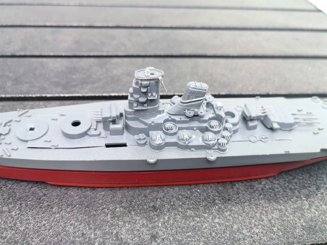 Yamato Type Battleship Model Kit Assembled (Category: Gundam & Model Kits) located in Cebu City. Submitted by dudes_villanueva (Listing ID 1454794313, Image 2). Description: Yamato Type Battleship Model Kit Assembled No Markings. No Box Source : Japan Auction House 📌 Sold as is 📌 Some fine details are missingnbut can be DIYed or Painted as Battle Damaged maliliit lang na details kulang mostly sa turrets. L12xW1.9xH2.25 in.