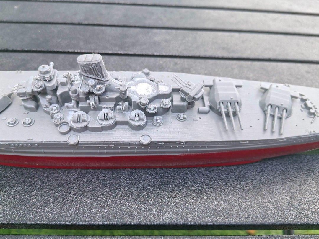 Yamato Type Battleship Model Kit Assembled Model (Category: Gundam & Model Kits) located in Cebu City. Submitted by dudes_villanueva (Listing ID 1454794672, Image 2). Description: Yamato Type Battleship Model Kit Assembled Model 2 No Markings. No Box Source : Japan Auction House 📌 Sold as is 📌 Some fine details are missingnbut can be DIYed or Painted as Battle Damaged maliliit lang na details kulang mostly sa turrets. L17.25xW2.50xH2.75 in.