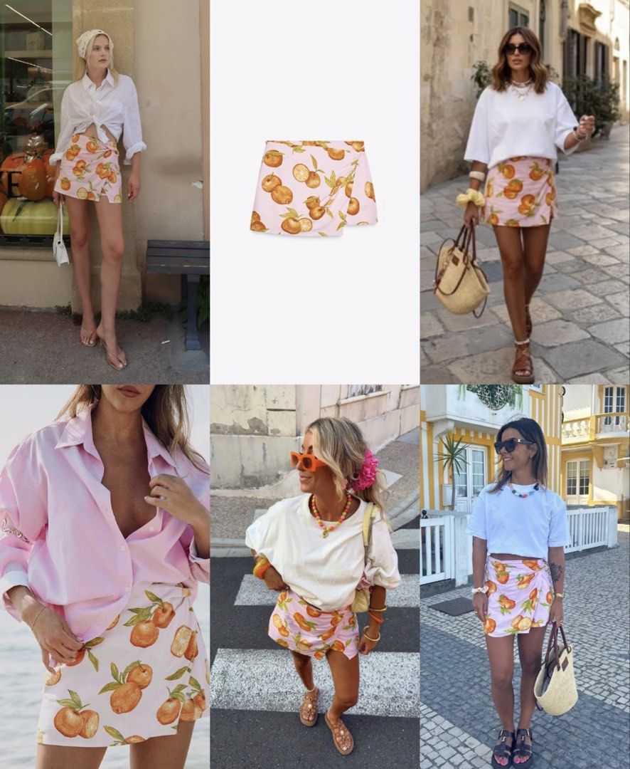 ZARA Orange Print Skort (Category: Other Bottoms) located in Manila. Submitted by ccollection_ (Listing ID 1454909291, Image 2). Description: .