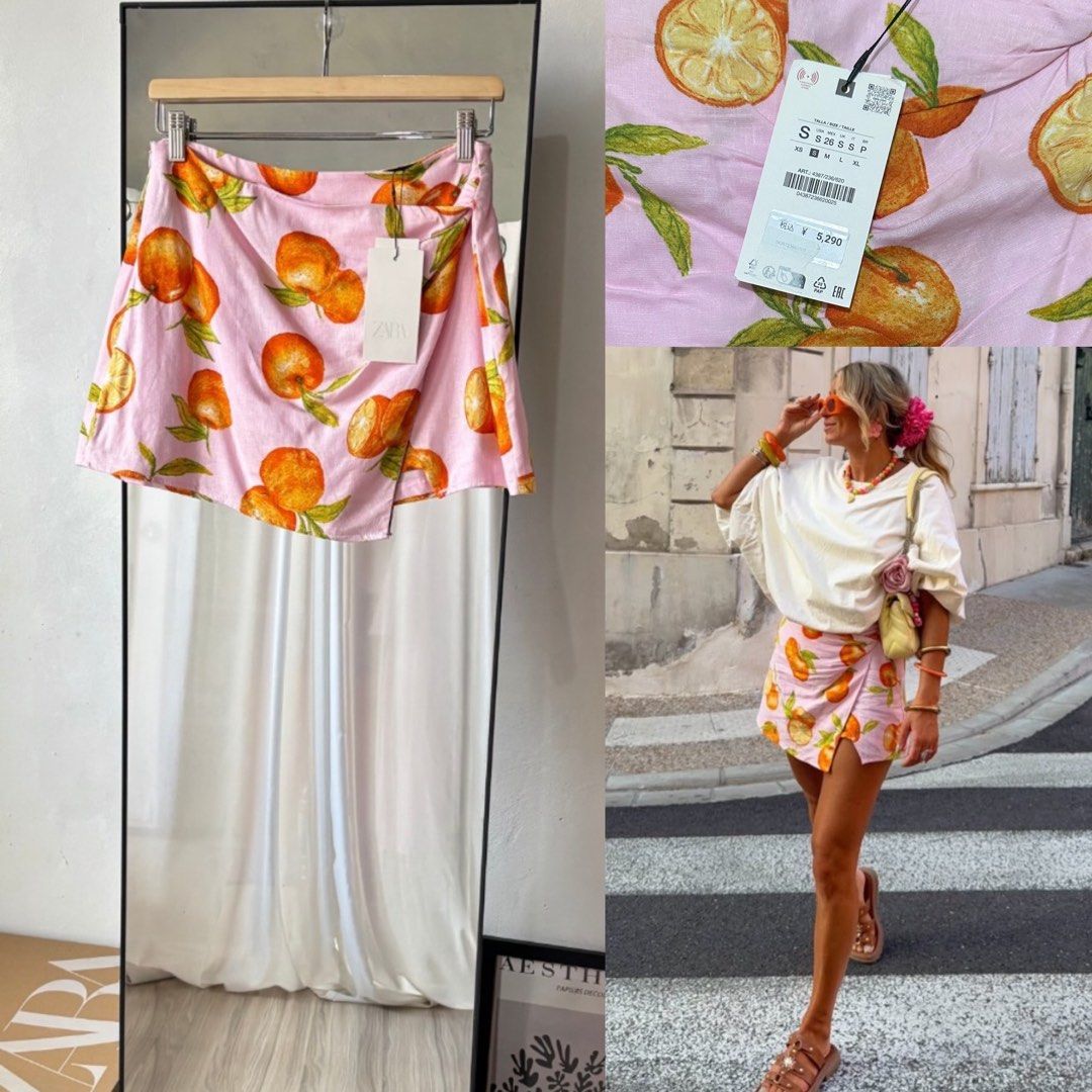 ZARA Orange Print Skort (Category: Other Bottoms) located in Manila. Submitted by ccollection_ (Listing ID 1454909291, Image 1). Description: .