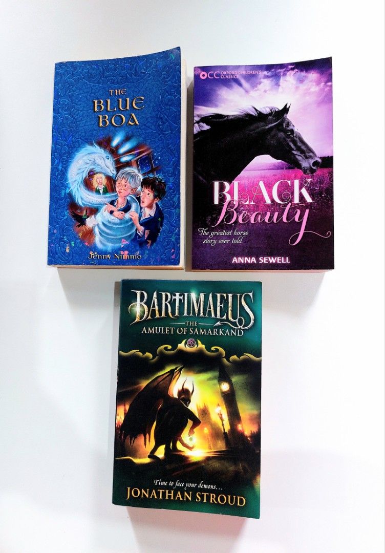 120 each | Black Beauty, The Blue Boa, Bartimaeus (Category: Storybooks) located in Tanauan. Submitted by solanareads (Listing ID 1455034940, Image 1). Description: 📚 major bookshelf clean out / clearance sale ~ — P120 each — RFS: decluttering my bookshelves and switching to digital books — MOP: Gcash | fast shipping *feel free to send a message if you wish to negotiate the price :).