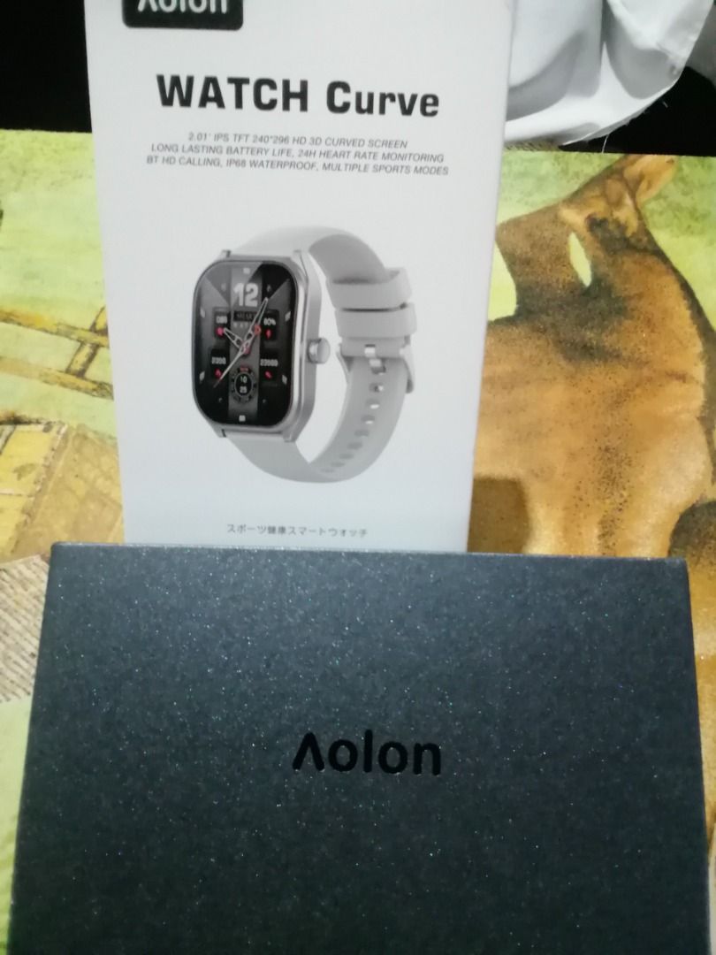 Aolon Watch Curve Smartwatch (Original) (Category: Wearables & Smart Watches) located in Tarlac. Submitted by chiefnaticz2020 (Listing ID 1455056229, Image 3). Description: -LAST PRICE POSTED!!! - Aolon Watch Curve Smartwatch - 2.01" IPS TFT 240*296 HD 3D Curved Screen - Long Battery Life - 24-Hour Heart Rate Monitoring - BT HD Calling - IP68 Waterproof - Multiple Sports Modes - Includes Charging Cable - Comes with an Extra Strap - Original Box I