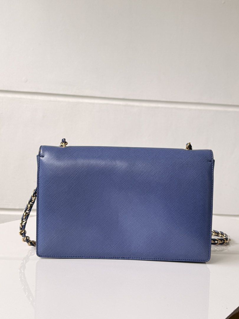 Authentic Preowned Salvatore Ferragamo Blue leather chain Bag (Category: Luxury Bags & Wallets) located in San Pablo. Submitted by misskittyph (Listing ID 1455105107, Image 2). Description: Salvatore Ferragamo Electric Blue Leather Ginny Shoulder Bag ▪️16.5k only . Measurements: (cm) 26L x 5 W x 16H; strap drop 54cm 8.9/10 condition This item is in excellent condition aside from tolerable discoloration on the bow No inclusion Layaway options avai