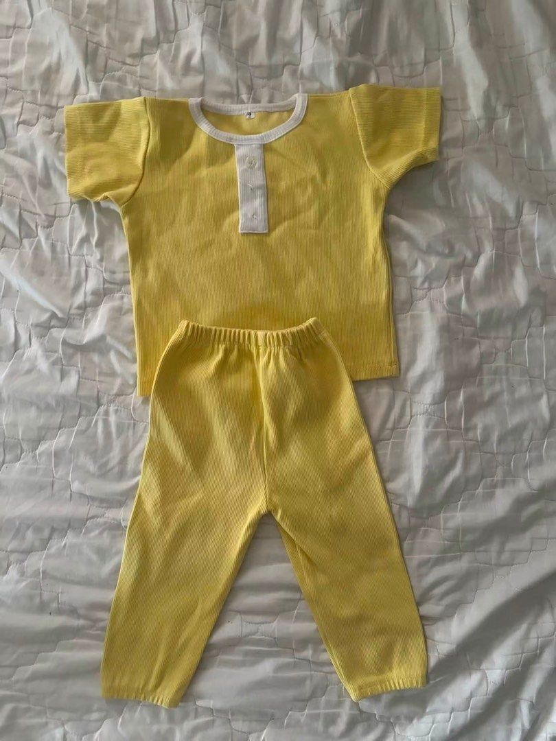 Baby Sleepsuits and Outfit Bundle 18-24 (Category: Babies & Kids Fashion) located in Santa Cruz. Submitted by cc_celeste (Listing ID 1454981530, Image 3). Description: - Bundle (400) includes 4 sleepsuits: 1 white with hood, 1 pink, 1 white with zip, and 1 uniqlo yellow Winnie the Pooh. 200 150 150 - Also includes a yellow t-shirt and pants set. - Ideal for everyday wear and sleep time. - Made with soft fabrics for baby's ultimate comfort. - Feat