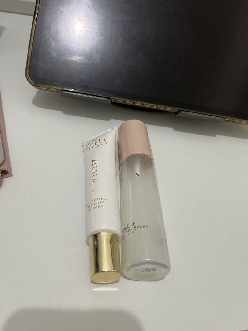 BUNDLE: ZEESEA makeup primer & setting spray (Category: Makeup) located in Bulacan. Submitted by helpmedecluttertnx (Listing ID 1455007158, Image 2). Description: Primer: like new, used ONLY once or twice Setting spray: 40% full Expiry: 2027 ‼️Selling as a BUNDLE for 200 php RFS: decluttering .