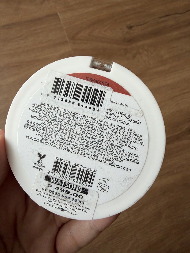 BYS CREAM BLUSH IN TERRACOTA (Category: Makeup) located in Las Pinas. Submitted by cattydeclutters (Listing ID 1455023623, Image 2). Description: BYS MOISTURE BALM X CREAM BLUSH IN TERRACOTA.