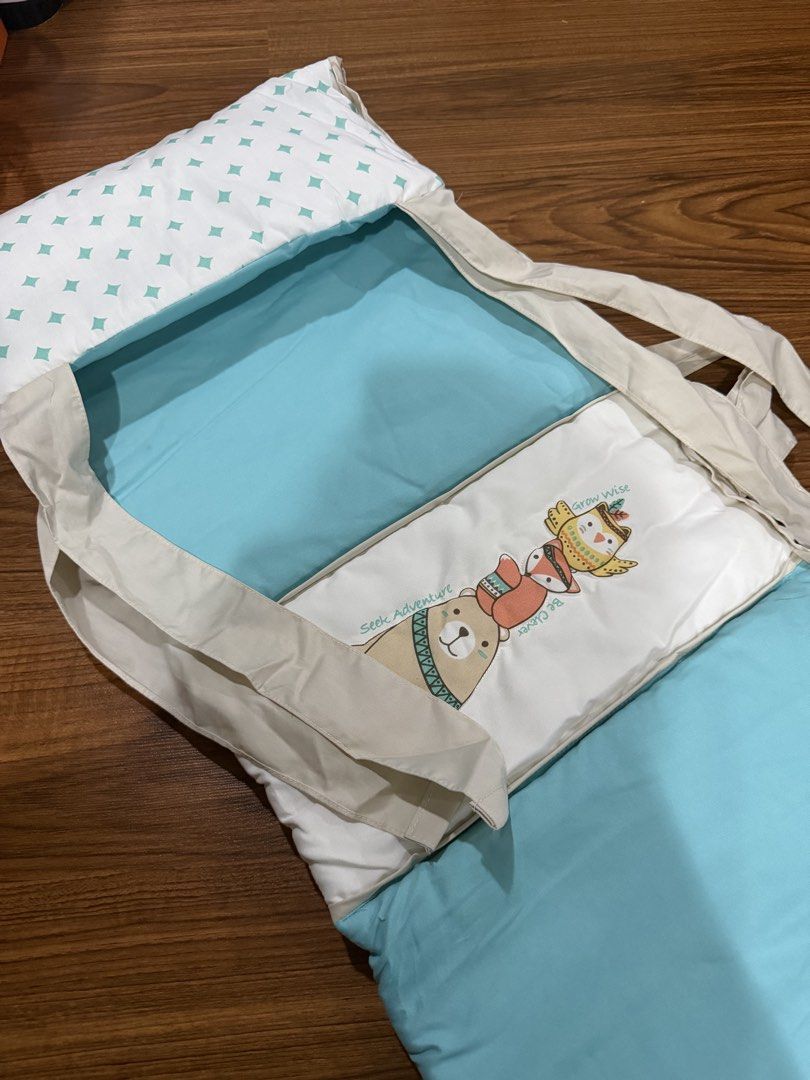 Castle Crib Protector & bedding (Category: Bed Guards) located in Quezon City. Submitted by steph_hgo (Listing ID 1455088376, Image 2). Description: Used once Almost new condition No issues For standard crib size Protector for all sides (reversible) , 1 bedding mattress (reversible).