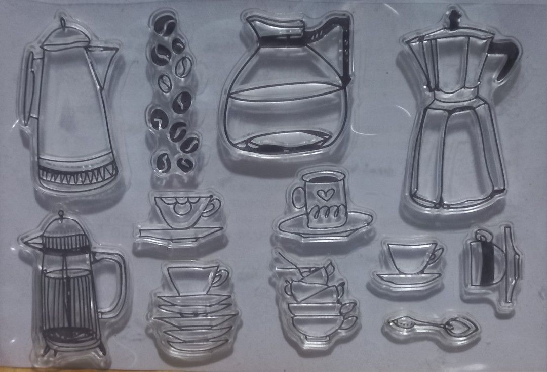 Coffee themed Clear Stamps (Category: Craft Supplies & Tools) located in Manila. Submitted by seller913 (Listing ID 1455004936, Image 2). Description: P75 each new.