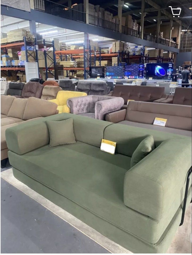 Compressed Sofa Bed (Category: Sofas) located in Kota Kinabalu. Submitted by ctlexandra (Listing ID 1454953829, Image 2). Description: Brand new still compressed in the box. Gray color. Self pick-up. Reason to let go, moving plan has changed..