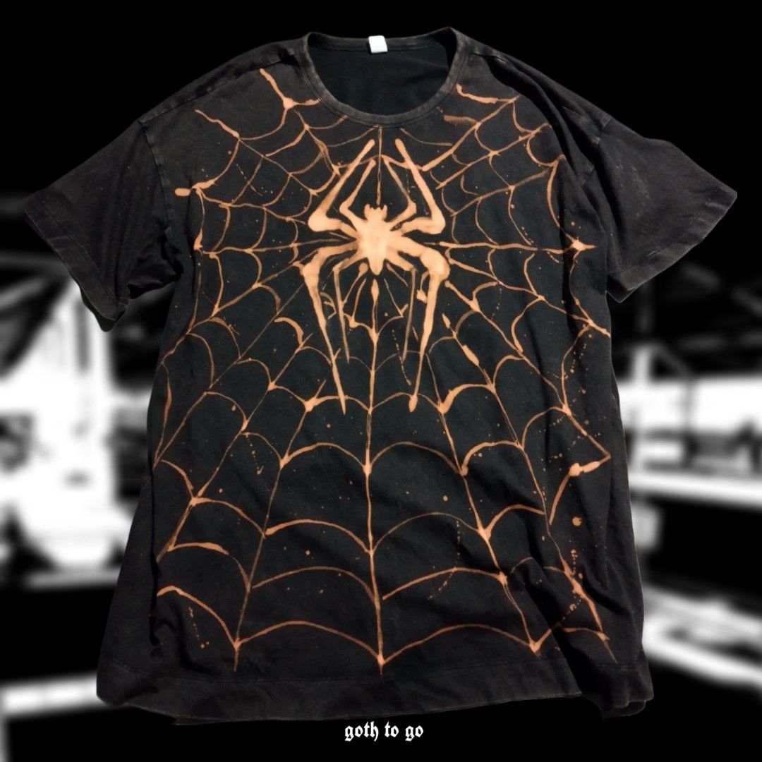 Custom Bleached Spiderman Spider Man T-shirts & Sweatshirt (Category: Tshirts & Polo Shirts ) located in Majayjay. Submitted by gothtogo.ph (Listing ID 1455054058, Image 2). Description: Available: (Yung lower right and left po ito, sold na ung 2 sa taas) (1) Spiderman inspired custom black tshirt Best fits: XL (best for oversized fit!) Length: 31in Width: 24in Price: ₱150 (2) Spiderman inspired custom black V-neck sweater Best fits: XL Length: 2
