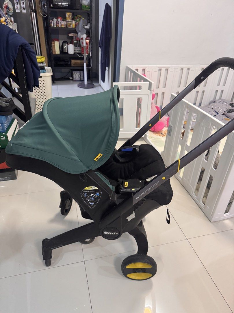 Doona Stroller (Category: Strollers) located in Muntinlupa City. Submitted by hanzgideon (Listing ID 1454989305, Image 2). Description: Doona+ Infant Car Seat & Stroller * Type: 2-in-1 infant car seat + stroller * Orientation: Rear-facing only * Baby weight: 1.8–13 kg (4–28.6 lb) * Baby height: up to 81.3 cm / 32 in * Product weight: about 7.5–7.8 kg * Dimensions folded: approximately 44 × 66 × 57 cm * Dimensions unfolded: approximately 44 × 82 ×
