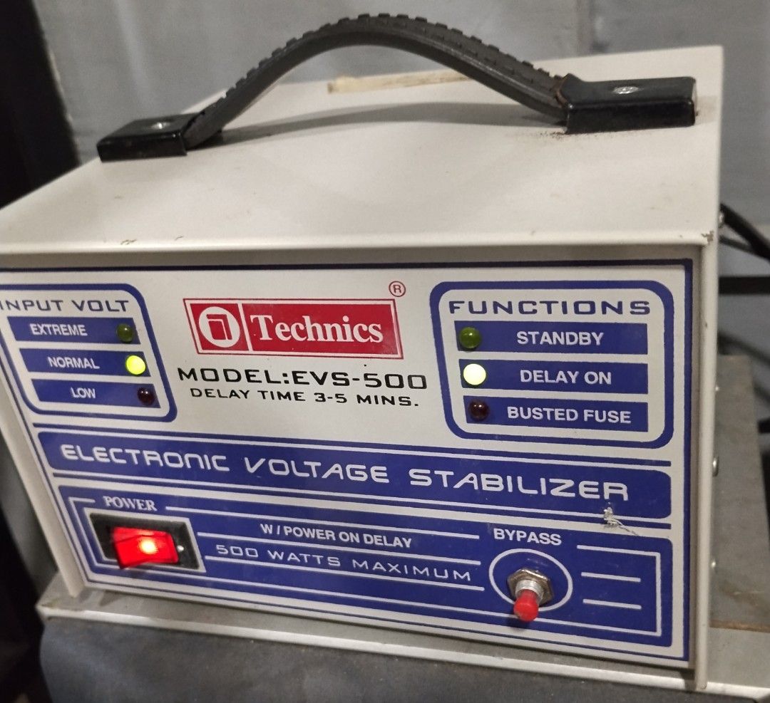 Electronic voltage stabilizer avr (Category: Electrical, Adaptors & Sockets) located in Manila. Submitted by cruzivanpatrick (Listing ID 1455046254, Image 1). Description: electronic stabilizer voltage avr Technics EVS-500 Electronic Voltage Stabilizer (500W, with power-on delay) tested working see picture pm meet up lrt 1 abad santos station tondo manila pag baba lng ng lrt po sa me 7 eleven pag deliver kayo mag book g cash payment shipping paym