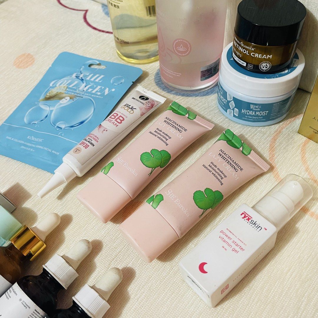 Face Care Bundle Set (Category: Face Care) located in Manila. Submitted by jinariii (Listing ID 1455117634, Image 3). Description: ▫️Selling as a set only ▫️Bundle includes the following: ✅KNIYEA VC Moisturizing Toner ✅Thermal Spring Cleansing Water ✅Vibrant Glamour Retinol Cream ✅Water Sleeping Mask ✅Ginseng Gold Anti-Wrinkle ✅Snail Collagen Facial Mask ✅Be Organic BB Cream ✅Niacinamide Whitening Cream 2pcs ✅RyxSkin Power Starter Vitamin Gel ✅Ja