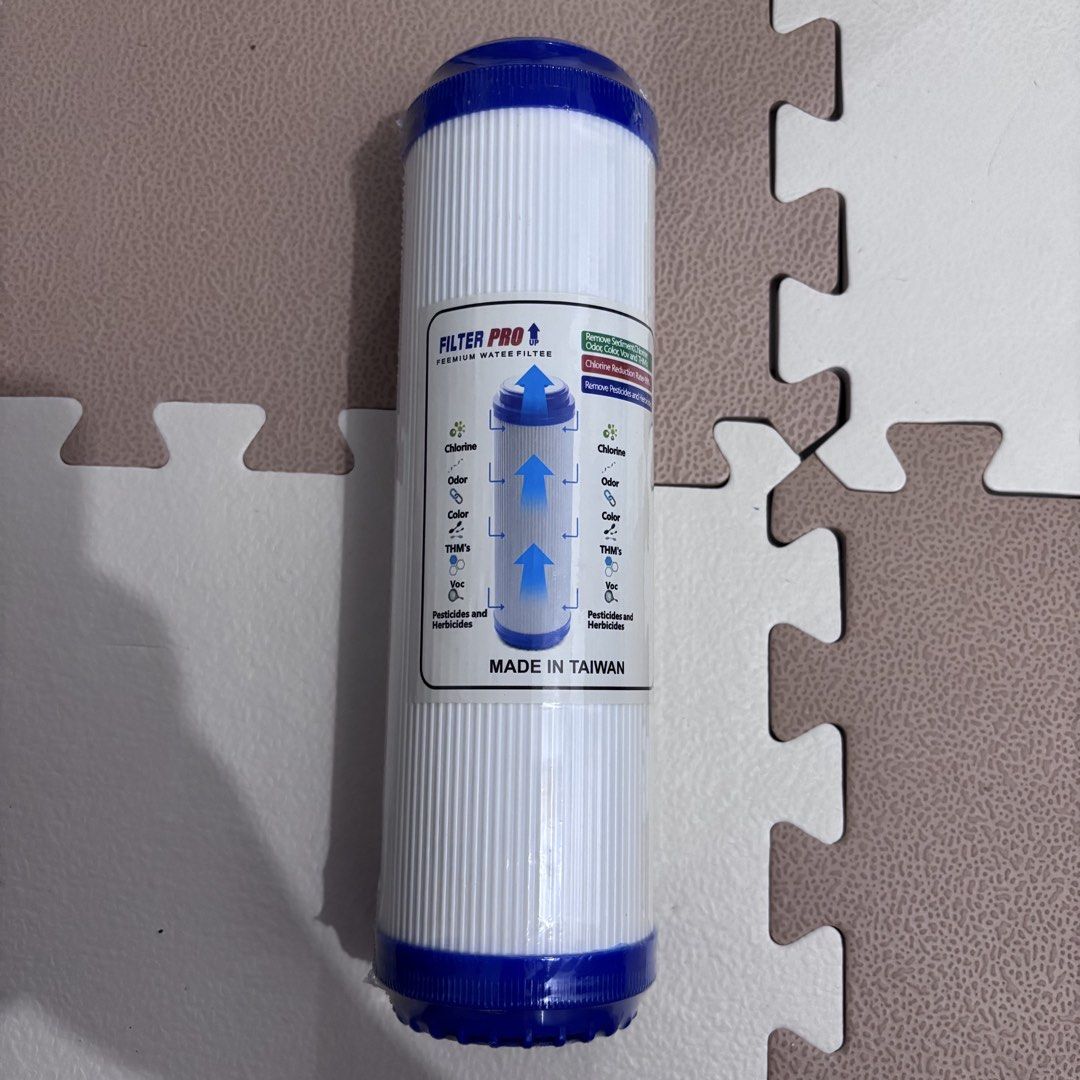 Filter Pro Premium Water Filter - Made in Taiwan (Category: Water Purifiers & Dispensers) located in Manila. Submitted by declutter_jie (Listing ID 1455115684, Image 1). Description: Brand new, sealed Filter Pro premium water filter made in Taiwan. Removes chlorine, odor, color, THMs, VOCs, and pesticides. Improves water quality. Ready to ship!.
