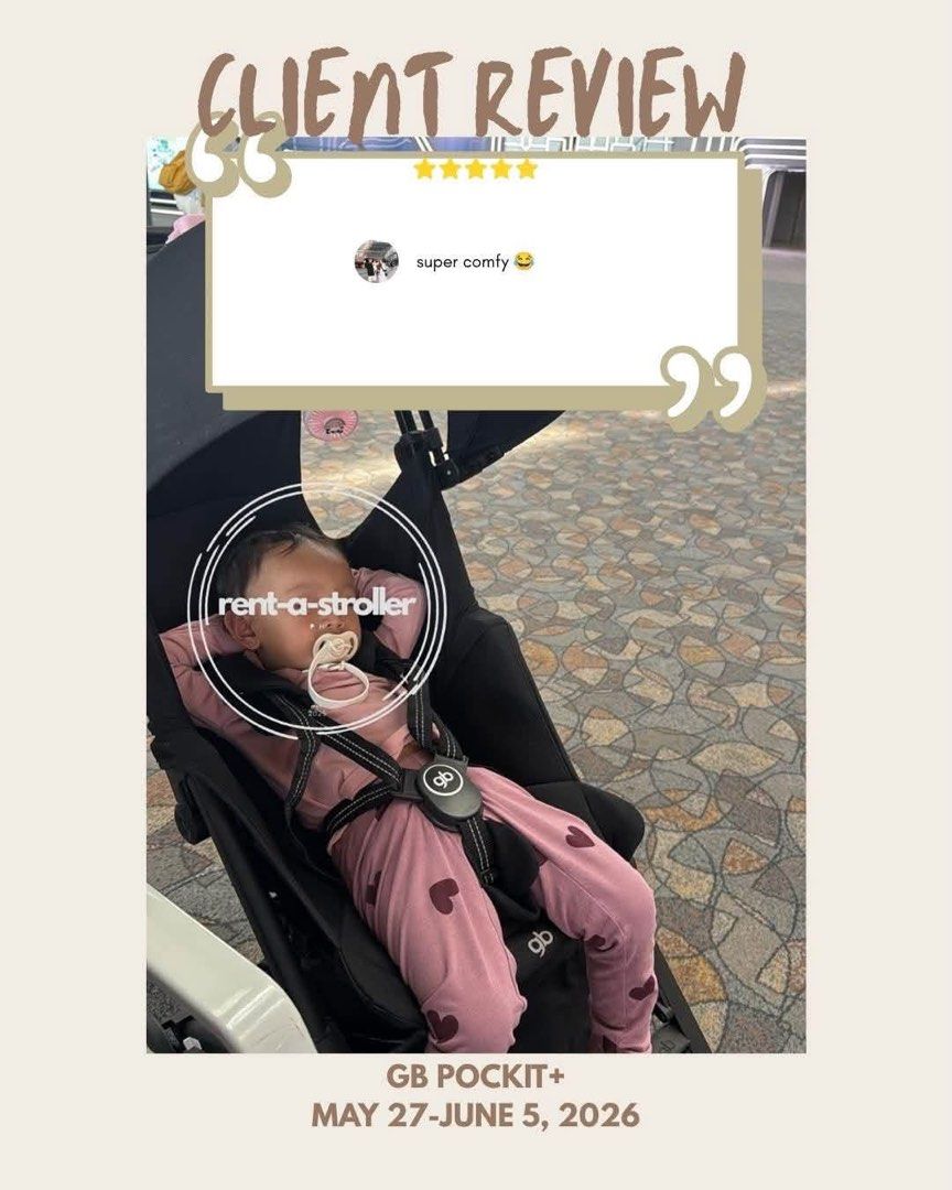 GB Pockit+ All-Terrain Compact Stroller for Rent (Category: Strollers) located in Santa Rosa. Submitted by mgutierrezs (Listing ID 1455133339, Image 3). Description: FB page: Rent-a-Stroller PH Locations: 📍Newport City, Pasay (near NAIA Terminal 3) 📍Santa Rosa, Laguna (near Enchanted Kingdom) GB Pockit+ All-Terrain ✨Thoroughly cleaned and sanitized every after use ✨ Every stroller comes with its own travel bag Also Available: GB Pockit, Akeeva 
