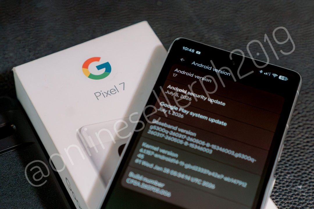 Google Pixel 7 8GB/256GB WHITE (13995 today only) (Category: Google Pixel) located in Pasig City. Submitted by onlinesellerph2019 (Listing ID 1455110948, Image 1). Description: - Google Pixel 7 - Color: White - RAM: 8GB - Storage: 256GB - US Version, Openline - Working 5G - Minimal scratches from daily use - First owner - Package Inclusion: Unit, Type-C cable, Type-A to C adapter, Original Box, Sim Ejector, Ringke Onyx Black Case - Note: Charger 