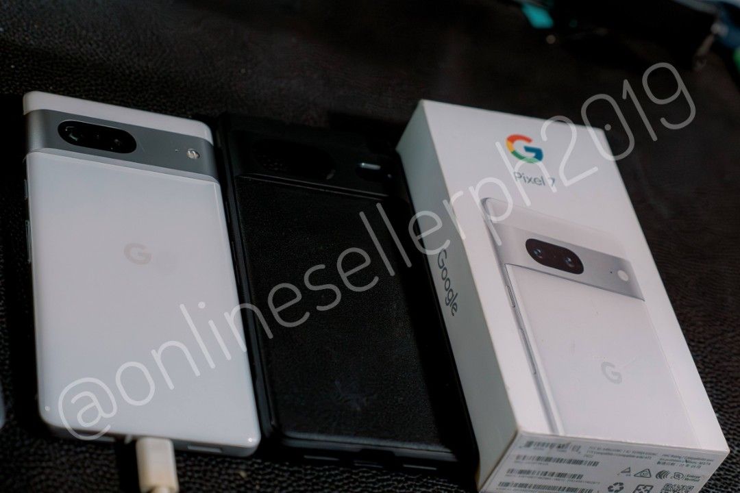 Google Pixel 7 8GB/256GB WHITE (13995 today only) (Category: Google Pixel) located in Pasig City. Submitted by onlinesellerph2019 (Listing ID 1455110948, Image 3). Description: - Google Pixel 7 - Color: White - RAM: 8GB - Storage: 256GB - US Version, Openline - Working 5G - Minimal scratches from daily use - First owner - Package Inclusion: Unit, Type-C cable, Type-A to C adapter, Original Box, Sim Ejector, Ringke Onyx Black Case - Note: Charger 
