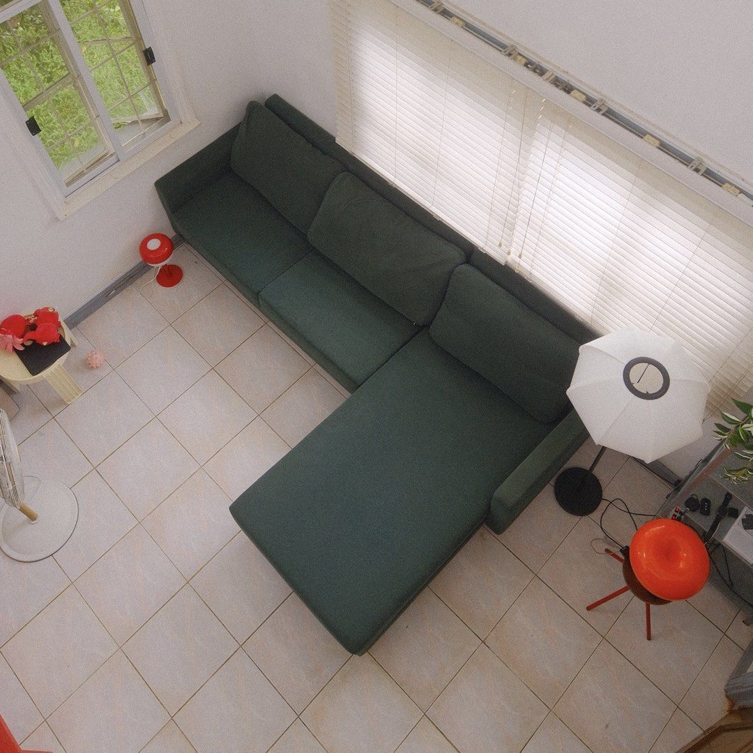 Green L-Shape 3-Seater Sofa (Category: Sofas) located in Antipolo. Submitted by jillban (Listing ID 1454971153, Image 3). Description: Selling our Matteo L-Shape 3-Seater Sofa with Right-Facing Chaise. 💰 ₱20k (Negotiable) 📍 Antipolo • 3-seater L-shape with chaise • Right-facing chaise • Spacious and comfortable • Green upholstery, as shown in photos • Modern, minimalist design that works well with different interiors • Used, good overall condit