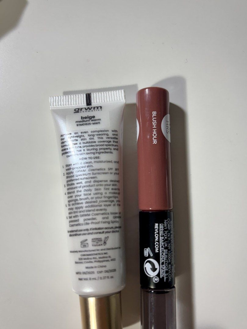 GRWM, Revlon, Baby Powder Mist Bundle (Category: Makeup) located in Manila. Submitted by deardolliez (Listing ID 1455019282, Image 3). Description: FOR SALE / DECLUTTERING 🧸 ♡ GRWM Cosmetics Daily Skin Tint 8 ml Shade: Beige / Medium Warm ₱150 ♡ Revlon ColorStay Overtime Lip Color Shade: Blush Hour ₱290 ♡ TSB Milk + Rice Baby Powder Fragrance Mist 88ml / 3 fl oz ₱45 BUNDLE: ₱420 Condition: Swatched/sprayed a few times only No major use, still in
