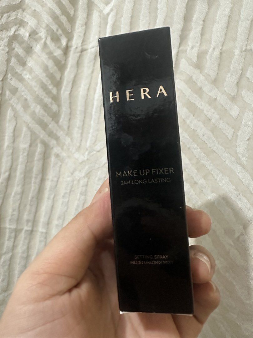 HERA make up fixer (Category: Makeup) located in San Pablo. Submitted by reeys_neen (Listing ID 1454981213, Image 1). Description: HERA make up fixer Setting spray Moisturizing mist 24hr long lasting 30ml Available in 2pcs.