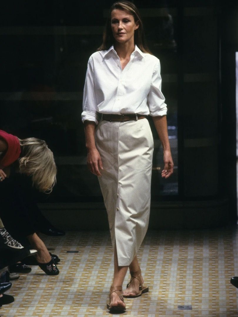 Hermes - Margiela - S/S 99 - Front Button-Up Skirt (Category: Skirts) located in Manila. Submitted by graymatter_ (Listing ID 1454977714, Image 1). Description: Hermes - Margiela - S/S 99 - Front Button-Up Skirt Tagged Size: 44 Condition: 8.5/10 Flaws: Minor Piling Material: 91% Linen, 9% Polyamide Made in: France Dimensions Waist: 34 Length: 35.