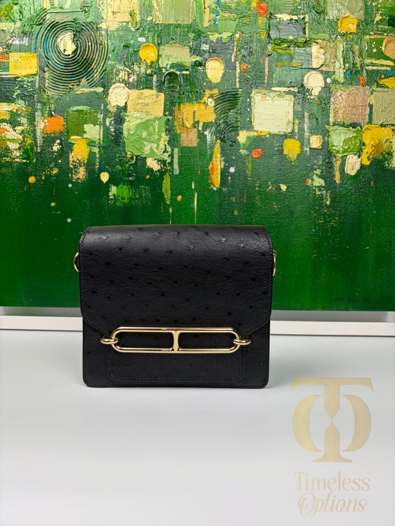 Hermes Mini Roulis (Category: Luxury Bags & Wallets) located in Mabalacat. Submitted by to_ph (Listing ID 1455091611, Image 1). Description: ✨AVAILABLE✨ HERMES MINI ROULIS Best Price ₱450,000 Condition: Excellent 9/10 Color: Noir/ Black Hardware: Gold Hardware Material: Ostrich leather Inclusions: box, dust bag, care booklet,LegitGrails certificate of authenticity Date Code: Z (2021).