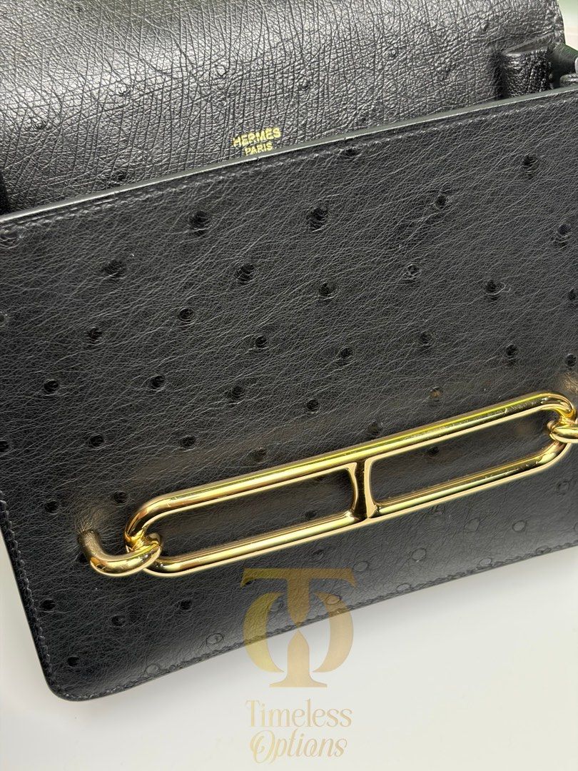 Hermes Mini Roulis (Category: Luxury Bags & Wallets) located in Mabalacat. Submitted by to_ph (Listing ID 1455091611, Image 3). Description: ✨AVAILABLE✨ HERMES MINI ROULIS Best Price ₱450,000 Condition: Excellent 9/10 Color: Noir/ Black Hardware: Gold Hardware Material: Ostrich leather Inclusions: box, dust bag, care booklet,LegitGrails certificate of authenticity Date Code: Z (2021).