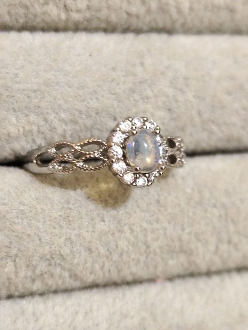 HIGH QUALITY Natural Moonstone Fairy Ring (Category: Rings) located in Mandaluyong City. Submitted by allaboutgemsandco (Listing ID 1455037915, Image 3). Description: HIGH QUALITY Natural Moonstone Fairy Ring Stone Size: 5.2mmx4.3mm Ring Size: Adjustable Price Php 500 Add shipping fee for orders less than P1000 REASON FOR SALE: Clearing out my collection. Step into a realm of enchantment with the 5mm Natural Moonstone Fairy Ring. This ethereal pi