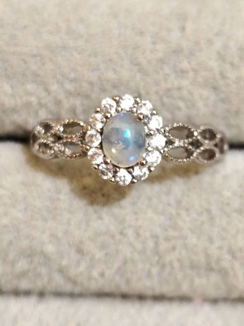 HIGH QUALITY Natural Moonstone Fairy Ring (Category: Rings) located in Mandaluyong City. Submitted by allaboutgemsandco (Listing ID 1455037915, Image 1). Description: HIGH QUALITY Natural Moonstone Fairy Ring Stone Size: 5.2mmx4.3mm Ring Size: Adjustable Price Php 500 Add shipping fee for orders less than P1000 REASON FOR SALE: Clearing out my collection. Step into a realm of enchantment with the 5mm Natural Moonstone Fairy Ring. This ethereal pi